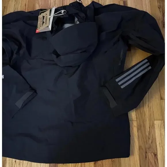 Adidas Terrex Jacket Mens Large Black TRK GTX PRO J Gore-Tex Pro Hooded HH8899